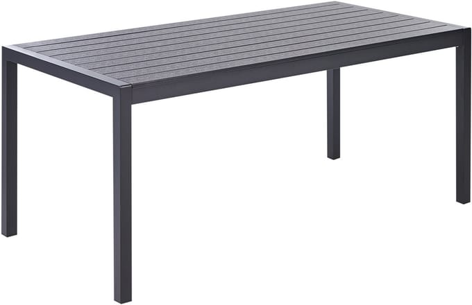 VERNIO - Tuintafel - Zwart - 90 x 180 cm - Aluminium
