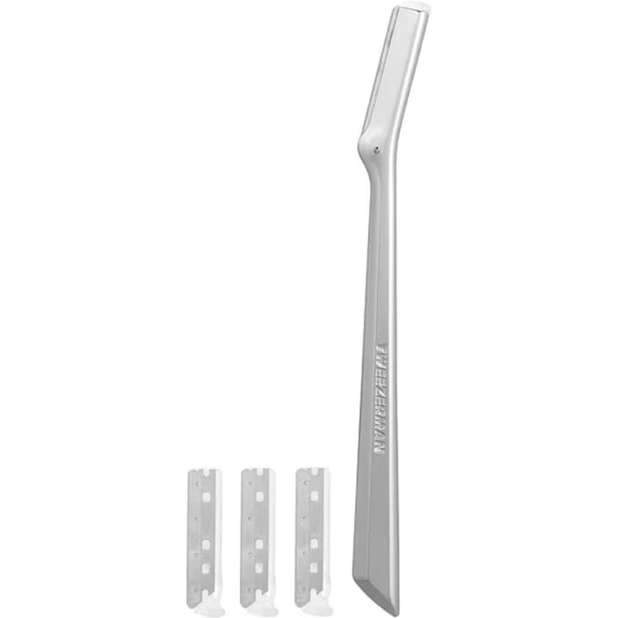 Tweezerman Facial Razor – Precisie Gezichtsscheermes Voor Donshaar & Exfoliëren – RVS Herbruikbaar Scheermesje Met 3 Vervangbare Mesjes – Verwijdert Donshaartjes En Dode Huidcellen – Voor Gladde, Stralende Huid – Veilig & Hygiënisch