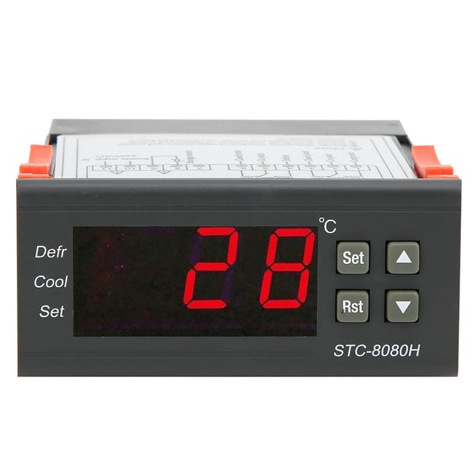 STC 8080H Koel Ontdooien Temperatuur Over Limiet Alarm Temperatuurregelaar gray