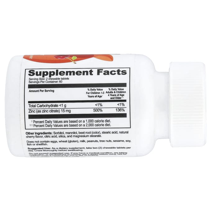 Kinderen, Zink, Kers, Kauwbaar 120 Tabletten