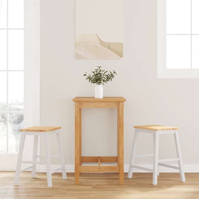 vidaXL - Barstoelen - 2 - st - massief - hout - wit