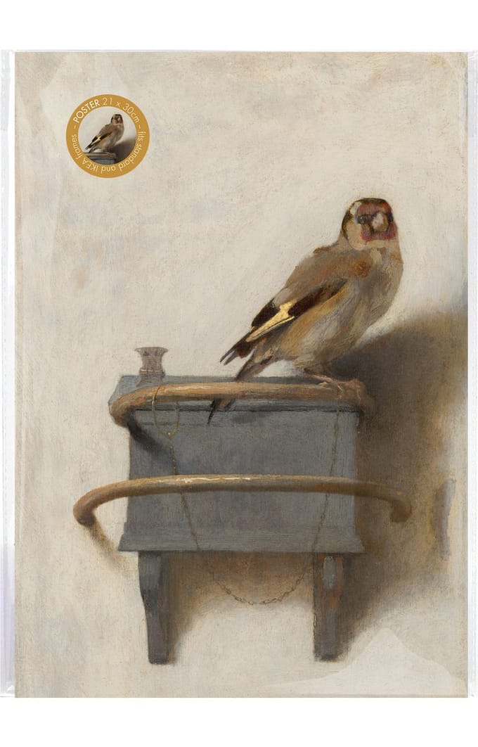 Lanzfeld Fabritius - Poster Schilderij A4 - Het Puttertje - Carel Fabritius - PP Hoes