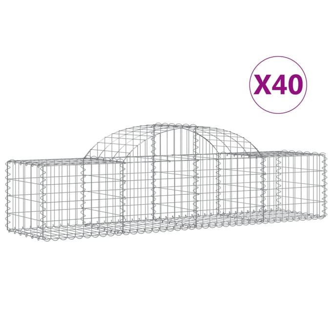 vidaXL Schanskorven 40 st gewelfd 200x50x40/60 cm ijzer