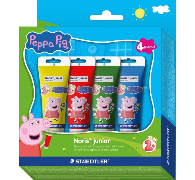 Staedtler Noris junior vingerverf - set 4 tubes Peppa Verven en kleuren