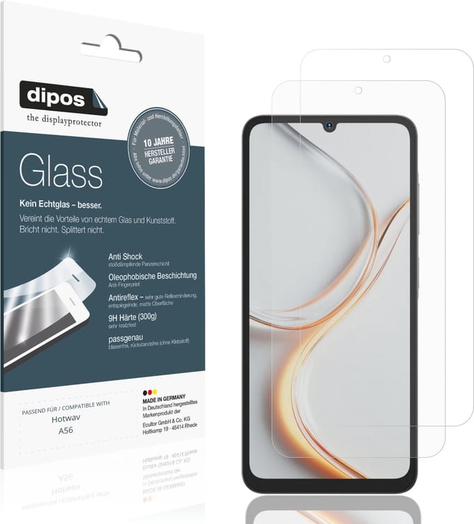 dipos – 2x Matte Pantserfolie geschikt voor Hotwav A56 | 9H Screenprotector