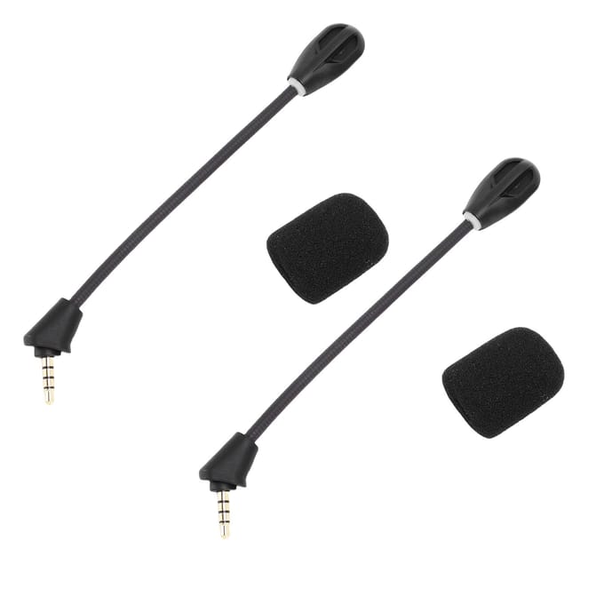 2 stuks Microfoon Vervanging voor Kingston HyperX Cloud II Draadloze Gaming Headset Ruisonderdrukkend 3.5mm Afneembaar
