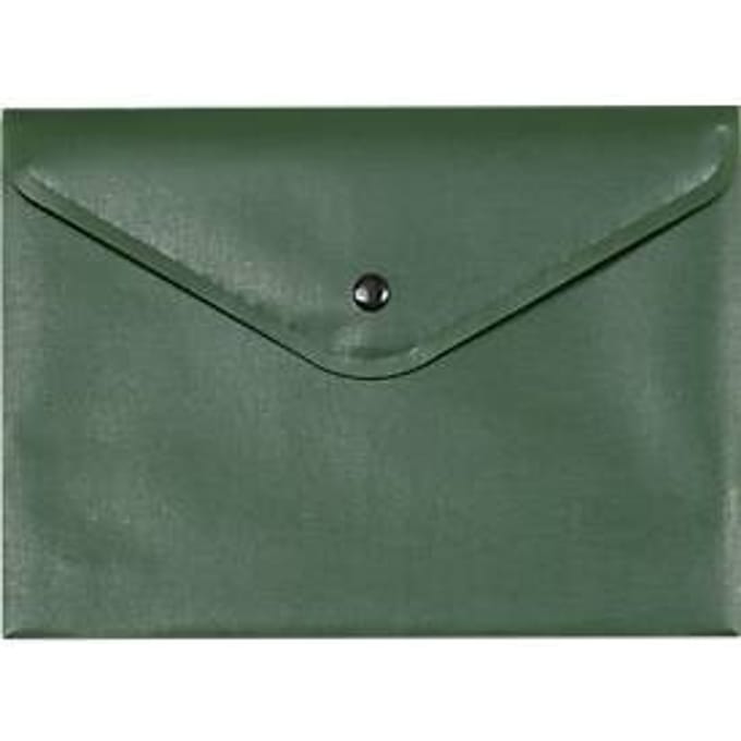 Documenttas FolderSys, zwarte drukknoopsluiting, polypropyleen, formaat A5, groen, 10 stuks
