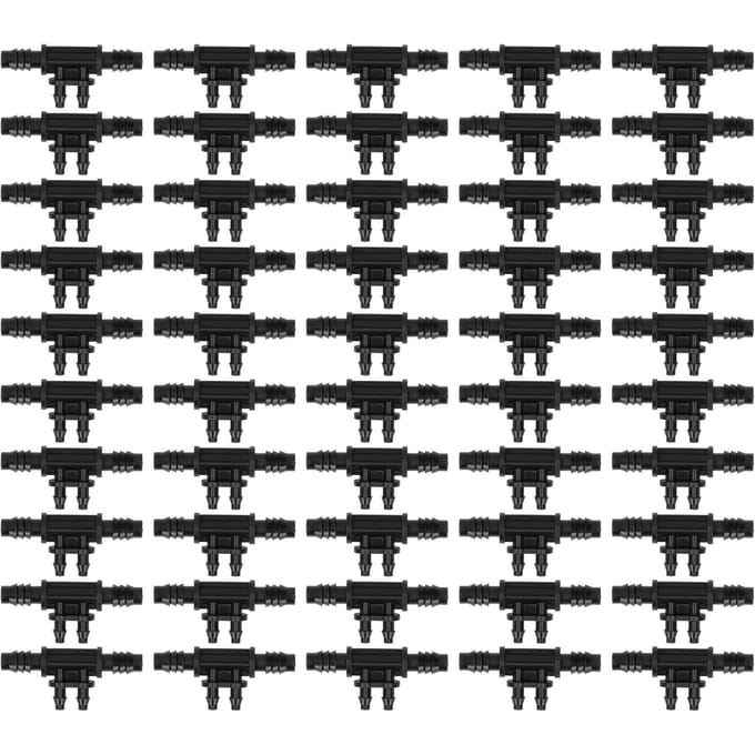 50 STUKS 4?Weg Connector 8/11 naar 4/7mm Druppelslang Connector Fitting Tuinier Accessoire black