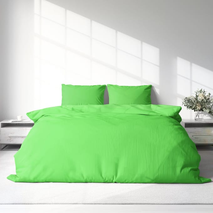 Luxe Dekbedovertrek Flanel - Winter - 200 x 200(220) cm - Effen - Groen