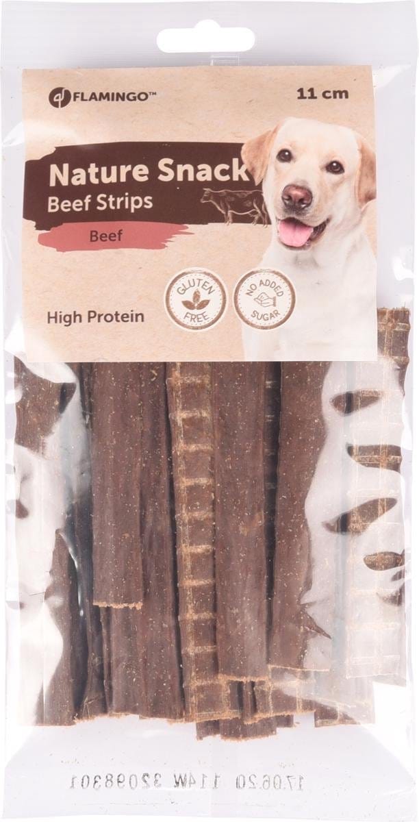 Flamingo Hondensnack Nature Rund Strips 100 gr - 100 gr - 11 cm