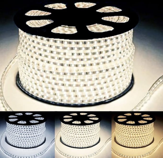 LED strip 220V Recutable 50M 2835 IP65 120LED / m - Warm wit licht - Overig - Wit - Wit Chaud 2300K - 3500K - SILUMEN