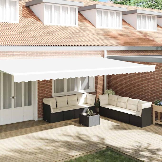 vidaXL - Vervangvolant - voor - zonnescherm - voor - 6 - m - Wit - Polyester