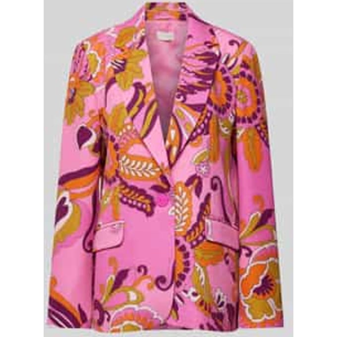 Blazer met all-over motief en klepzakken