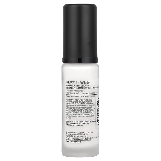 LA. Fille, PRO.color Pigment de Mélange pour Fond de Teint, GLM711 Blanc, 30ml (1 fl oz) white