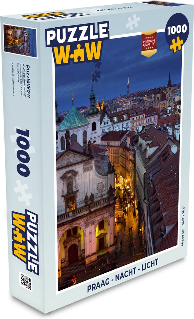 Puzzel Praag - Nacht - Licht - Legpuzzel - Puzzel 1000 stukjes volwassenen