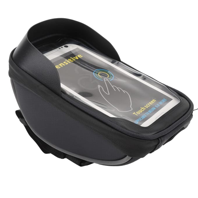 Sac Support Téléphone Vélo Étanche Écran Tactile Grande Capacité Antichoc Pochette Guidon Cyclisme gray