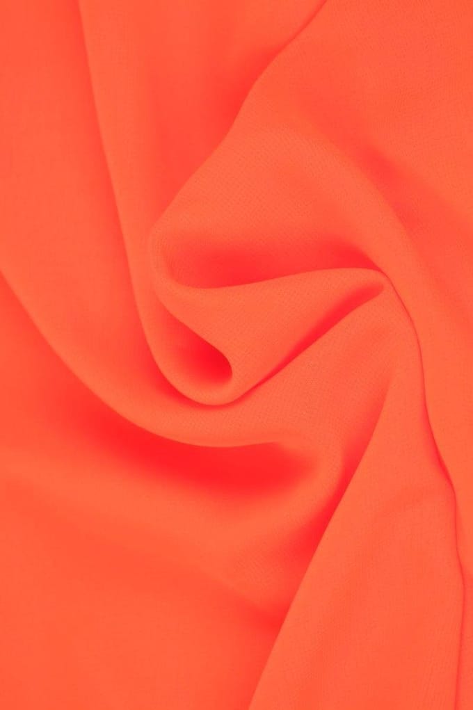 Chiffon stof - Donkeroranje - 15 meter