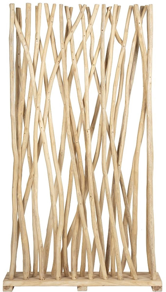 Vente-unique Teakhouten kamerscherm - B. 100 x D. 25 x H. 180 cm - Naturel - GAYANA