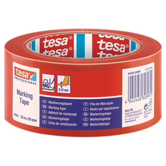 Tesa tesaflex Serie - PVC Waarschuwingslint - 33m x 50mm - Rood