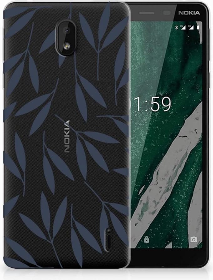 TPU Hoesje voor Nokia 1 Plus TPU Case Leaves Blue