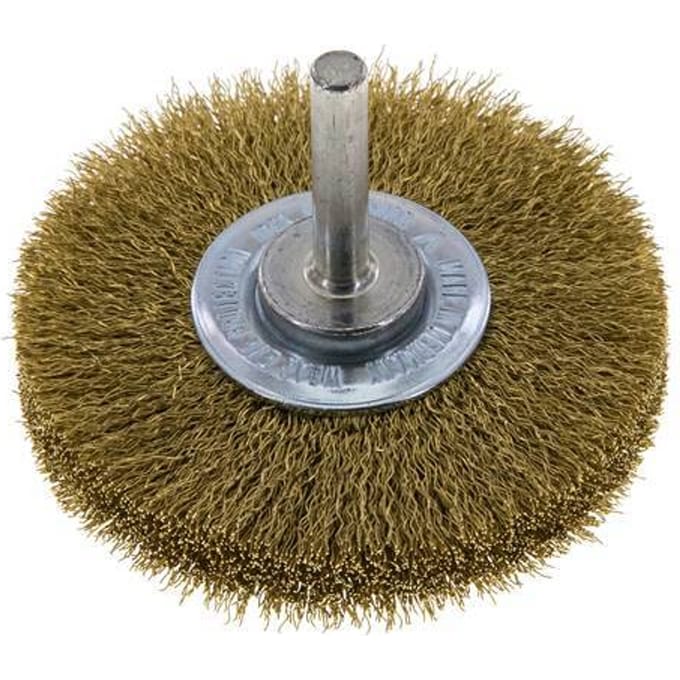 Messing Gegolfde Ronde Borstel Diameter 70 mm/ As 6 mm