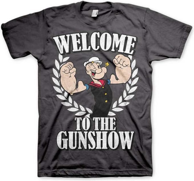 Popeye Heren Tshirt -M- Welcome To The Gunshow Grijs