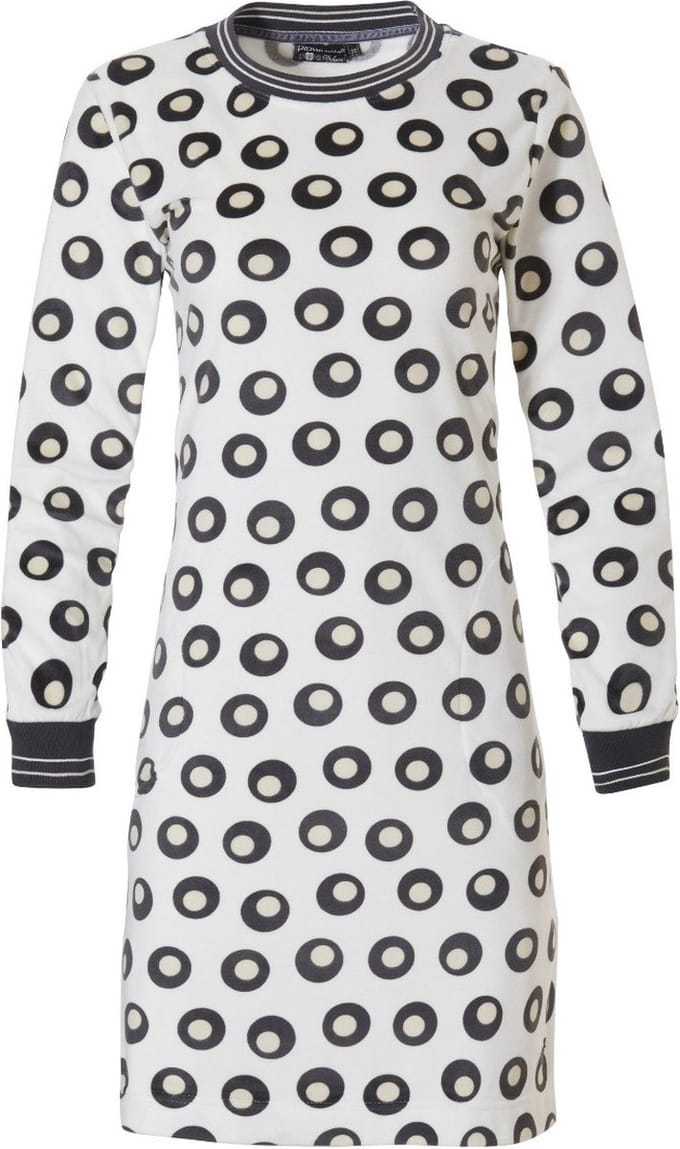 Pastunette dames nachthemd L/M - 95Cm - Brown Dots  - 38  - Wit