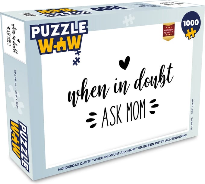 Puzzel Moederdag - Slim - Quote - Legpuzzel - Puzzel 1000 stukjes volwassenen