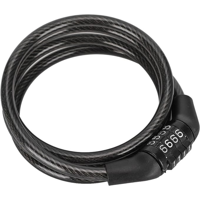 Câble antivol en acier pour vélo, sécurité à 4 chiffres, protection pour cyclisme en extérieur black