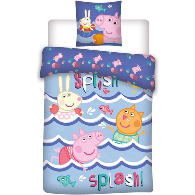 Peppa Pig Dekbedovertrek Splash - 140 x 200 cm / 65 x 65 cm - Polykatoen