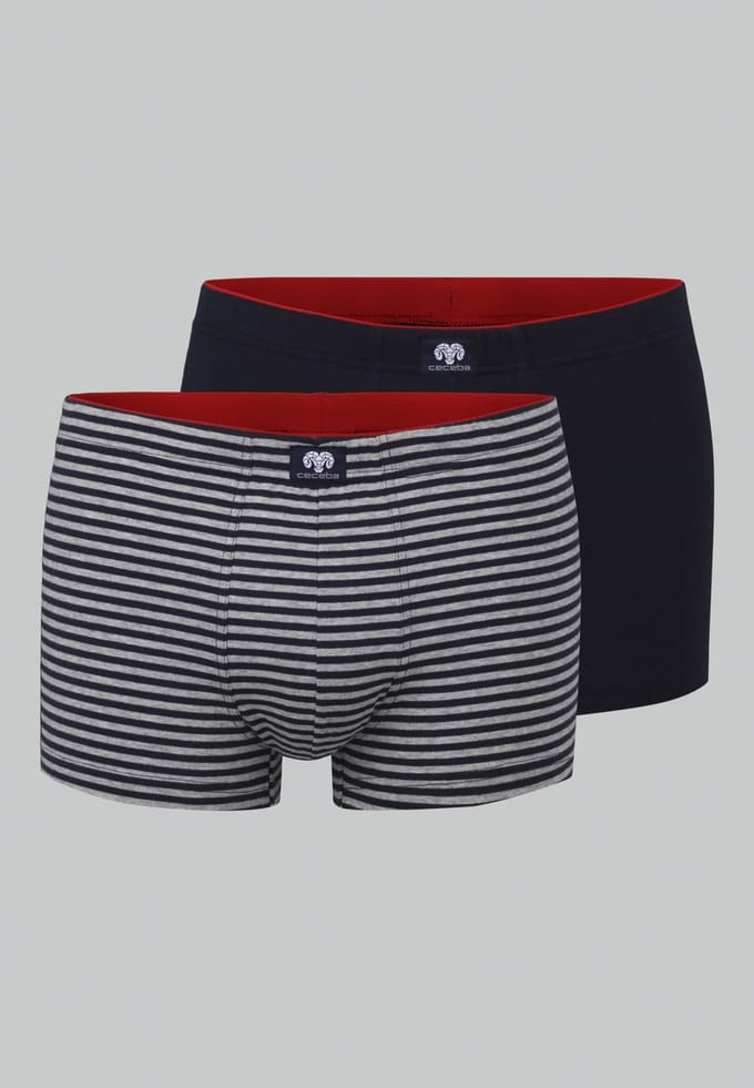 Ceceba heren boxer normale lengte (2-pack) - donkerblauw gestreept