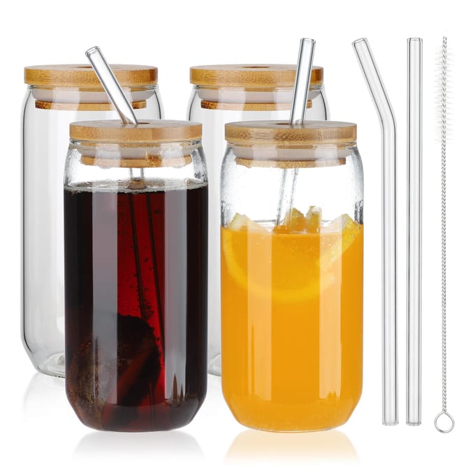 16 oz Mason Jar Set met wijde opening black