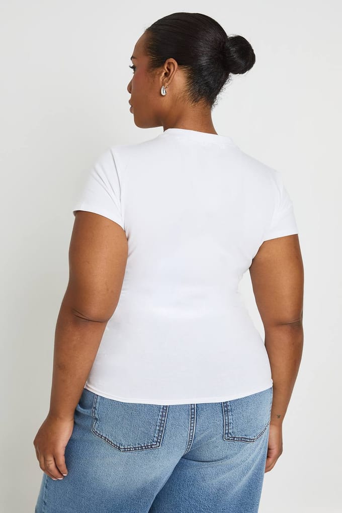 boohoo Dames Plus Houston Texas Print Baby T-shirt | Wit | Maat: 52