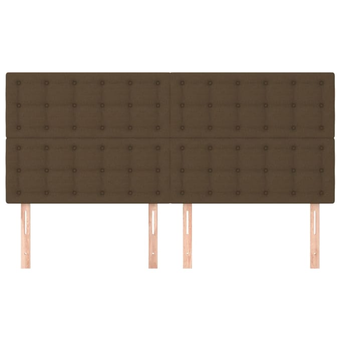 vidaXL - Hoofdbord - donkerbruin - 200x5x118/128 - cm - stof