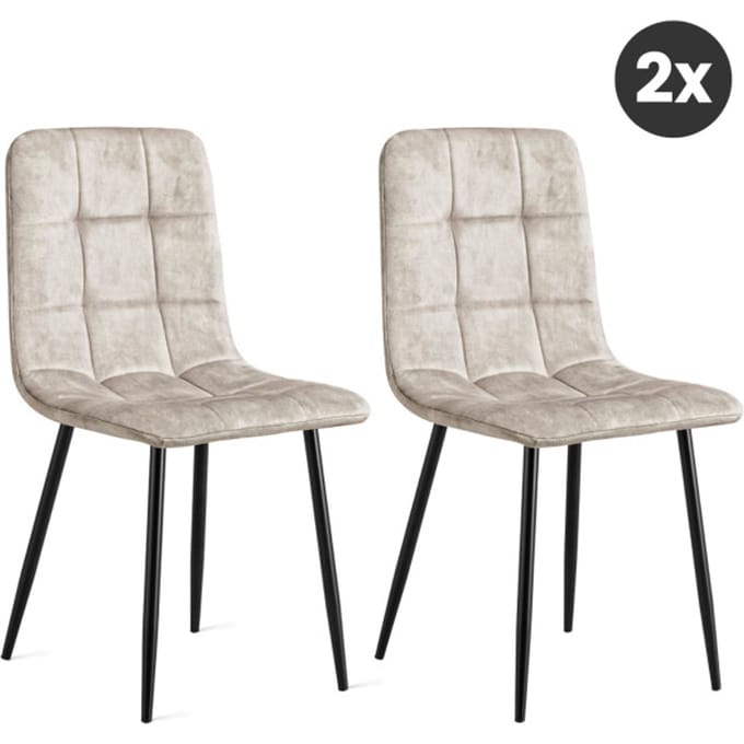 Multifurn 2x eetkamerstoel yerevan fluweel taupe