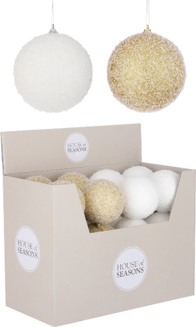 Kerstballen Assortiment Goud Wit - ø10 cm