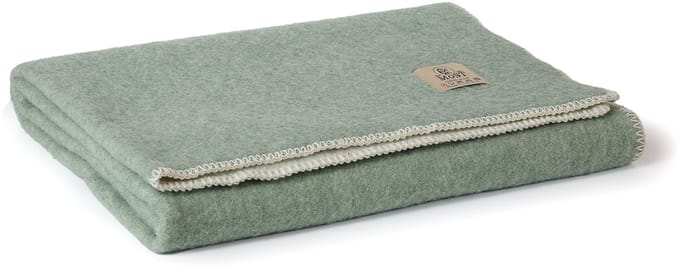 MoST-Dekens - 100% Wollen ledikant dekentje Cool Mint - 100 x 140 cm - groen