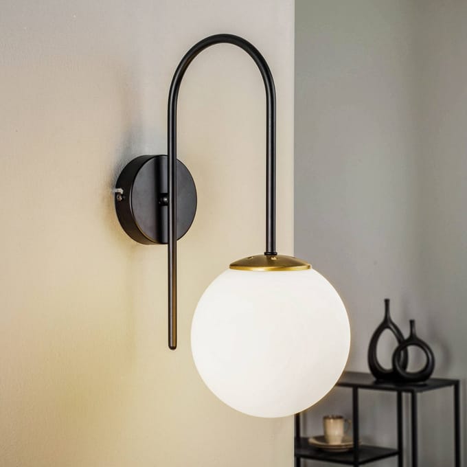 Luminex Wandlamp Berlijn zwart/messing