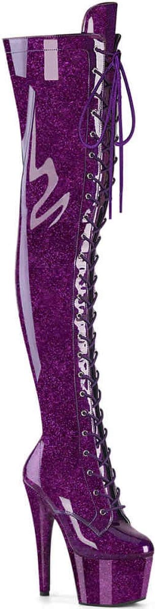 Pleaser - ADORE-3020GP Plateau Overknee Laarzen - US 7 - 37 Shoes - Paars