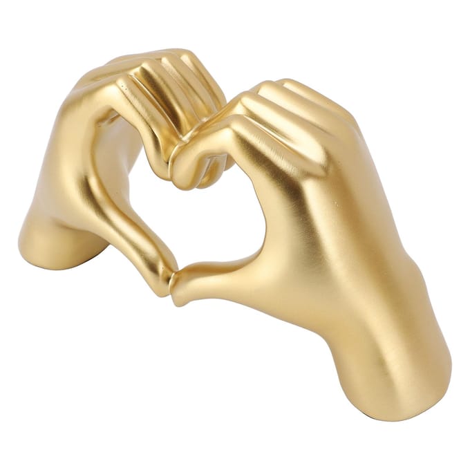 Hart Handen Sculptuur Hars Esthetisch Gebaar Decoratie Modern Hart Teken Beeld Kunst Figuur voor beige
