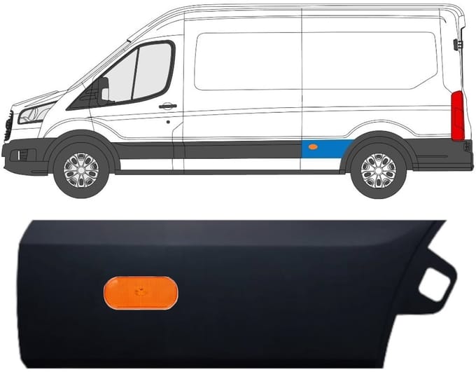 Zijlijst sierlijst achterspatbord voor Ford Transit 2014- / Links / Set