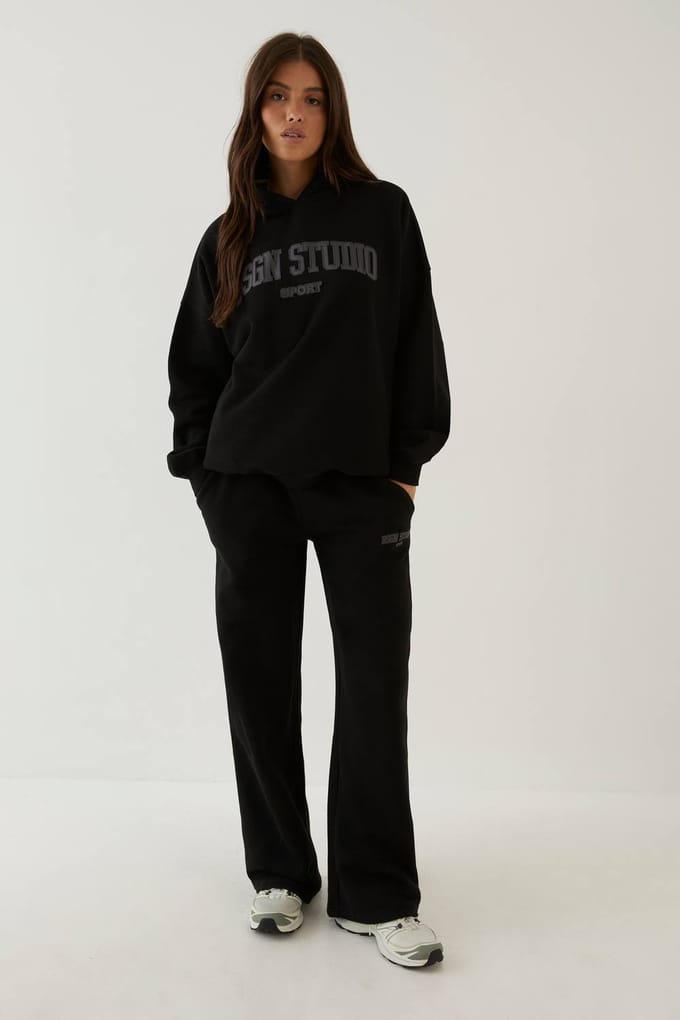 Dames Dsgn Studio Oversized Hoodie Trainingspak | Zwart | Maat: Large