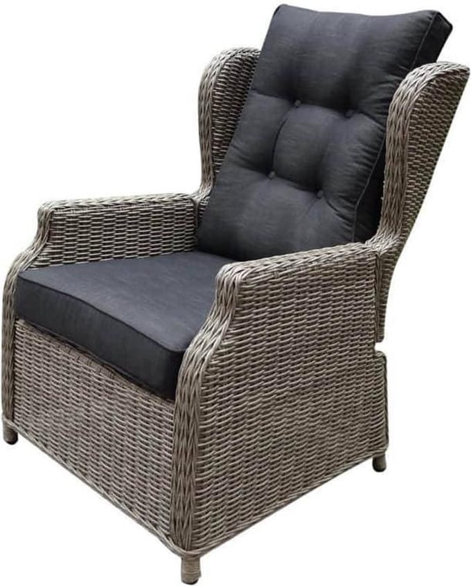 Toscane XL lounge tuinstoel verstelbaar grijs