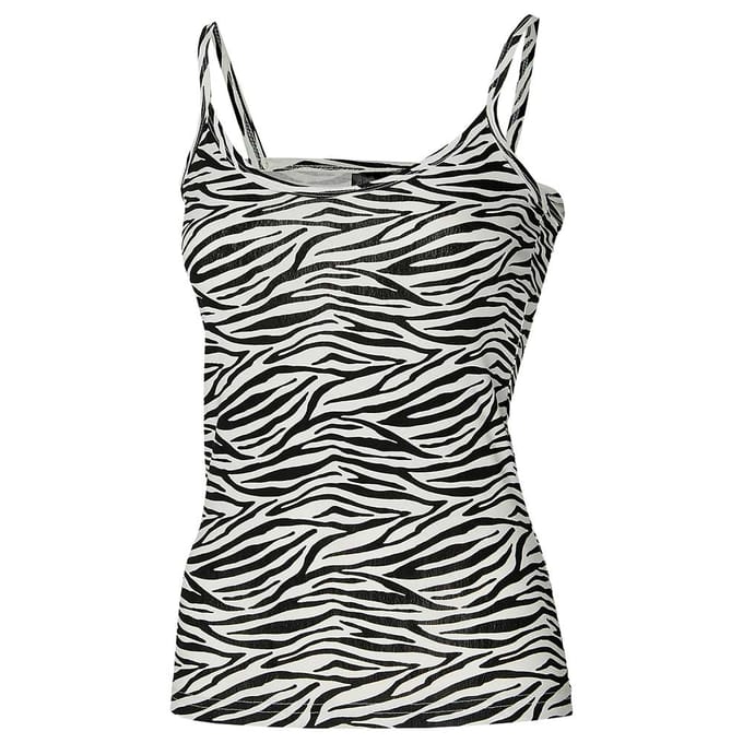 Apollo - Spaghetti top dames - Zebra design - Maat S/M - Topjes dames - Carnavalskleding dames - Singlet dames carnval