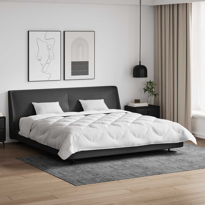 vidaXL - Dekbed - met - Kussens - met - kussen - 3 - st - Wit - Microvezel