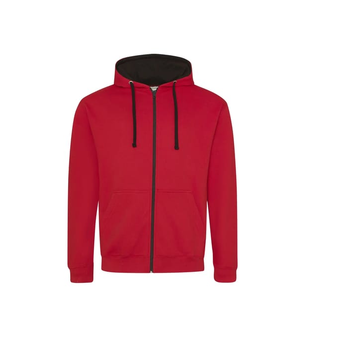 Gecontrasteerde hoodie met rits Just Hoods Varsity