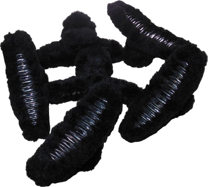 6 grote haarklemmen 12 cm fluffy zwart