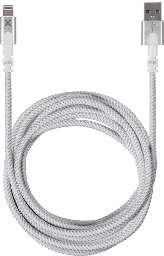 Xtorm USB naar Lightning Kabel - 3 Meter - High-Speed Opladen - Extra stevige USB Kabels - Lange Oplaadkabel - Snellader geschikt voor iPhone/Apple - Wit