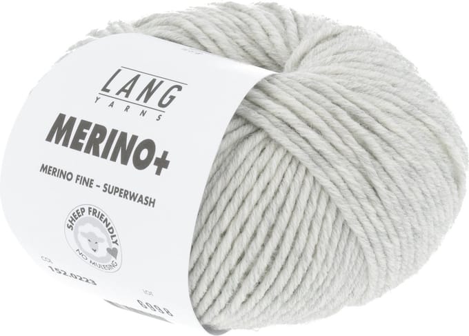 Lang Yarns Merino Plus - 223 lichtgrijs mix - Merinowol Garen