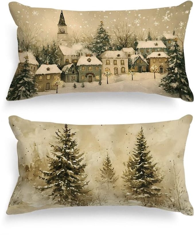 Dailygoods- Kussenslopen 40 x 81 cm - Kerstkussenslopen - Set van 2